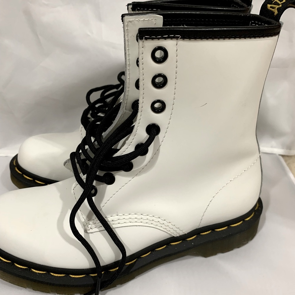 White Dr.Marten lace up boots